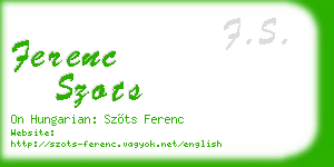 ferenc szots business card
