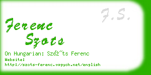 ferenc szots business card